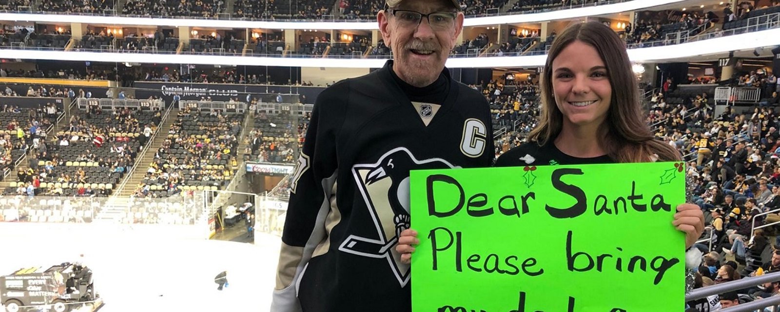 Penguins fan pleas for holiday miracle to save her father.