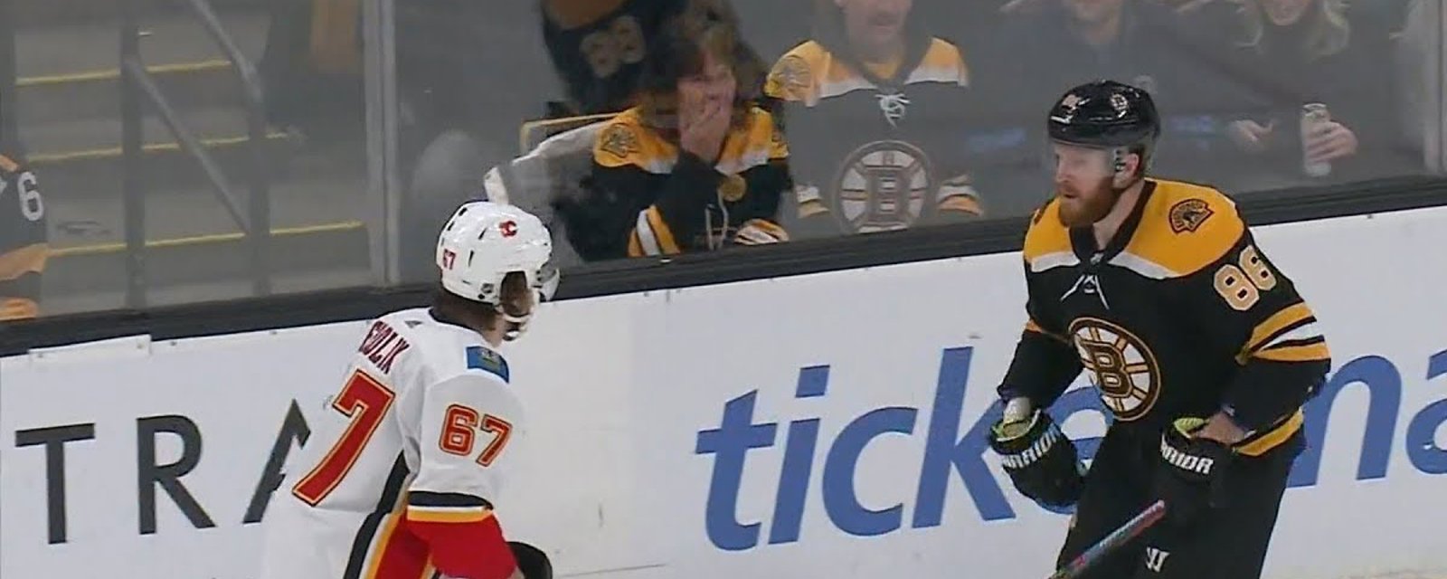 Flames’ Frolik chickens out of fight with Bruins’ Miller following brutal hit 