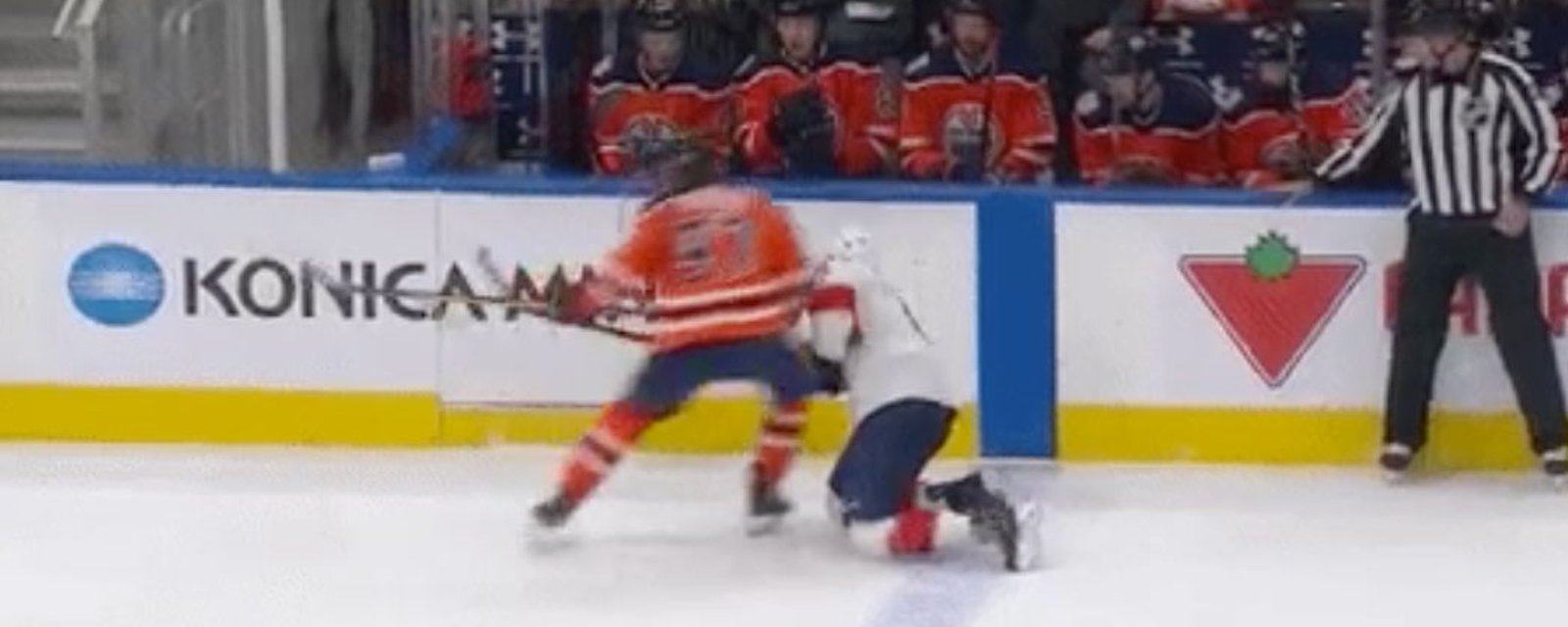 McDavid doesn't hold back and crushes a vulnerable Ekblad! 