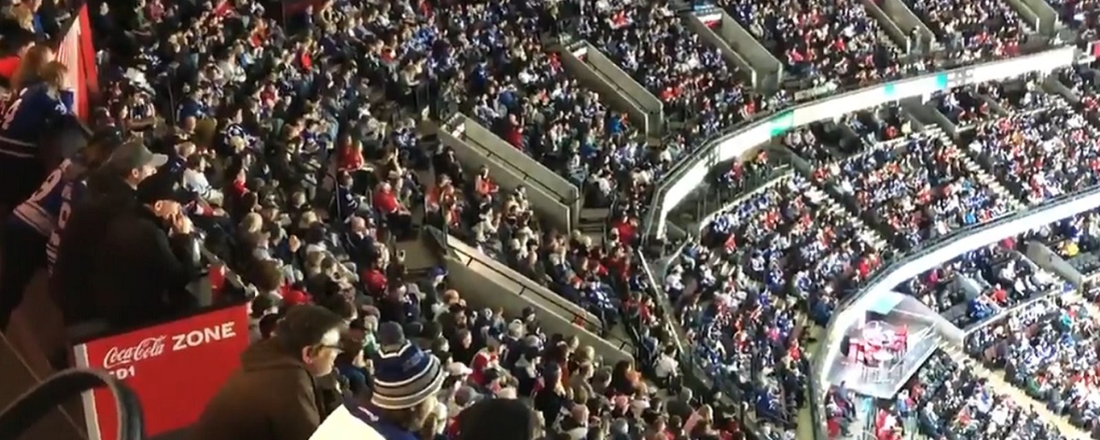 Leaf fans start chant to mock the Sens.... but the Sens fans join in!