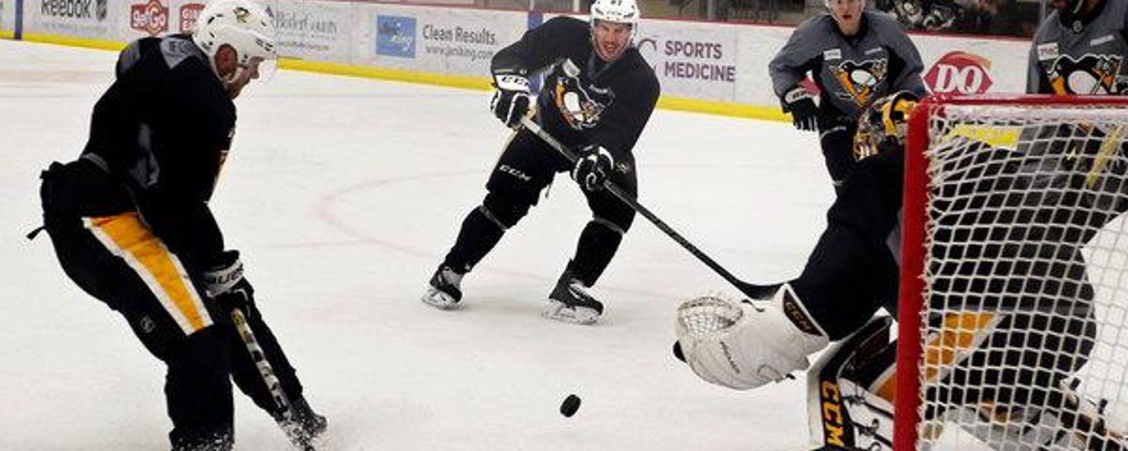 Penguins victims of a troll job by the Isles on the ice this morning? 