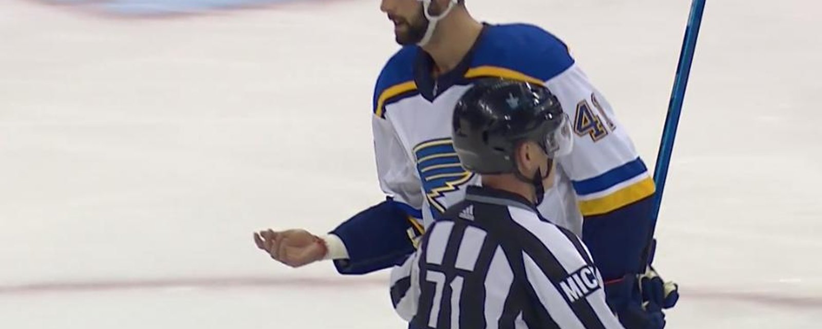 Breaking: Blues stop the game to get Bortuzzo out before he bleeds out! 