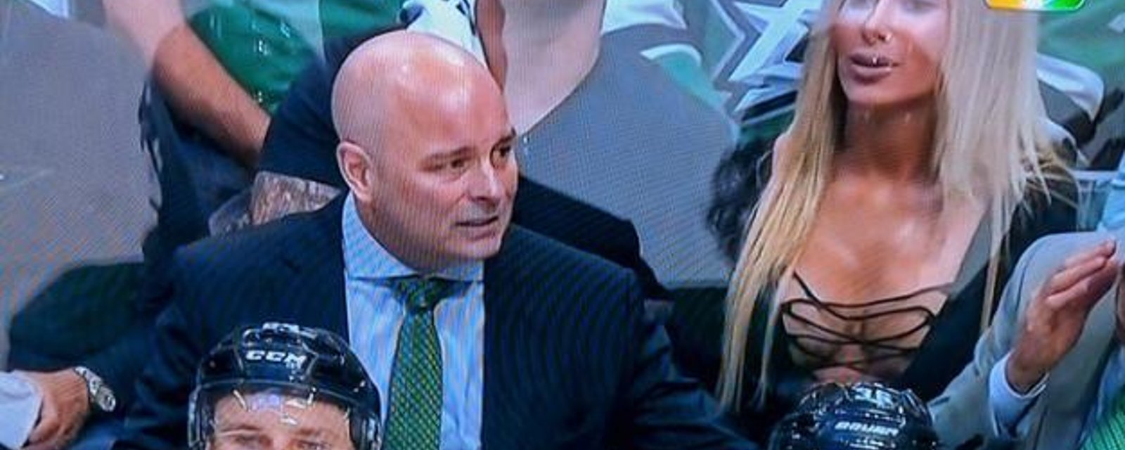 Man shows up for Game 7 dressed up as sexy Instragram model spotted behind Stars’ bench! 