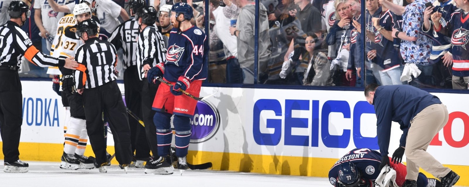 NHL makes controversial move with referees from BOS/CBJ series