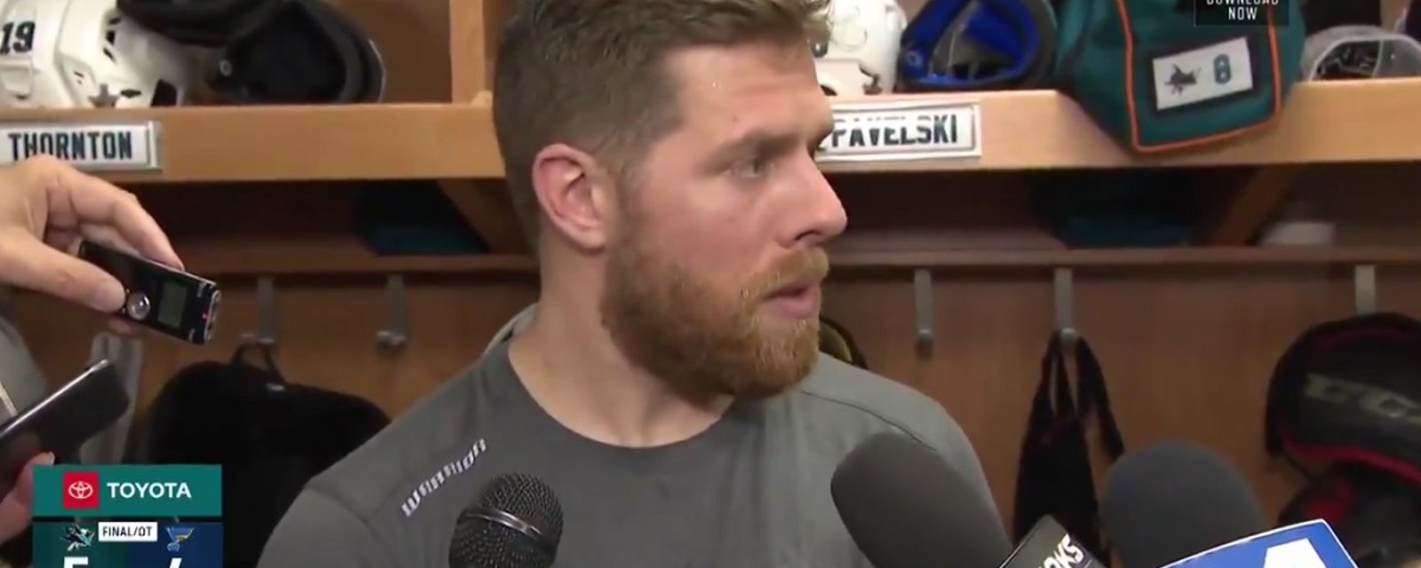 Sharks captain Joe Pavelski comments on the state of officiating in the playoffs.