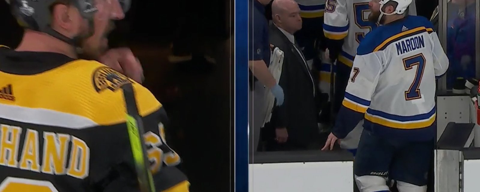 Marchand chirps Maroon at the end of the 2nd period