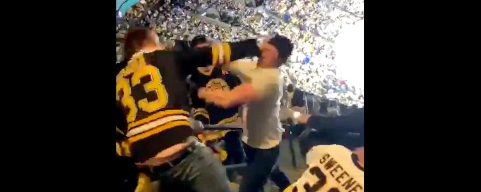 Bruins fans start fighting in the stands at TD Garden! 