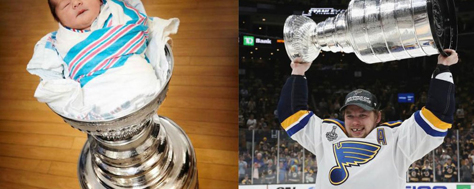 Tarasenko’s newborn son was photographed in Stanley Cup before Blues won