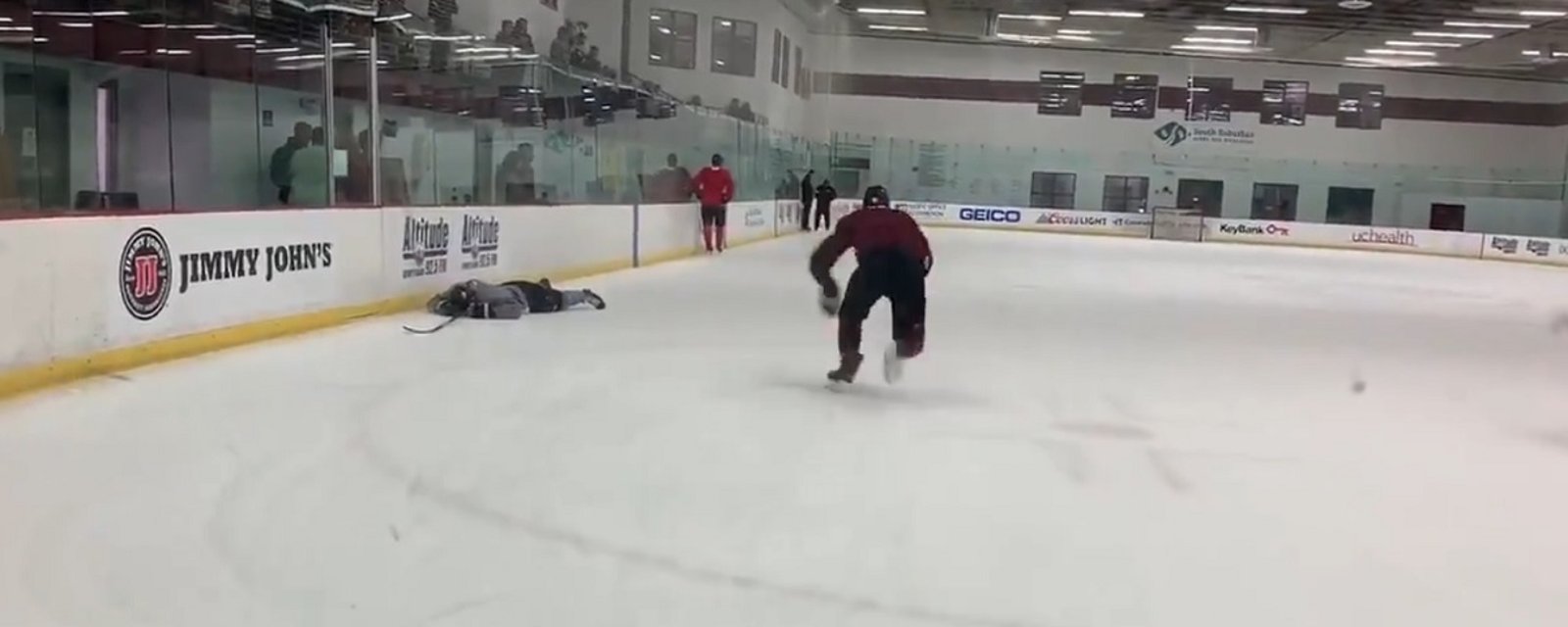 First round pick collapses at Day 1 of NHL training camp.