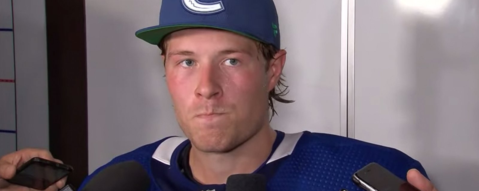 Brock Boeser gets very emotional when talking about his ailing father 