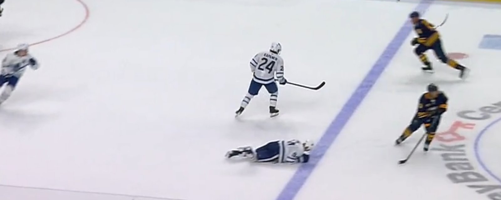 Rasmus Ristolainen drops Tyson Barrie with a questionable hit.
