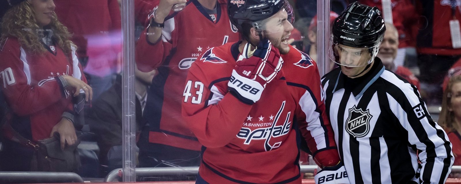 Reporter claims Tom Wilson was “ejected from the game for shoving a ref.”