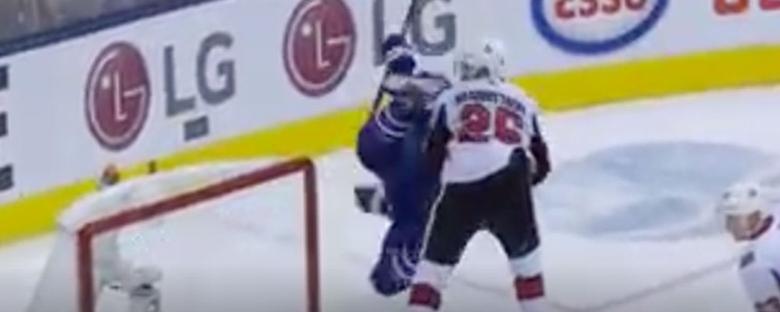 Sens’ Brannstrom takes Matthews’ skate straight to face in last seconds of the game! 