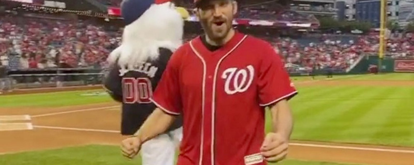 Ovechkin gets the Nationals crowd rocking with first pitch before Game 4