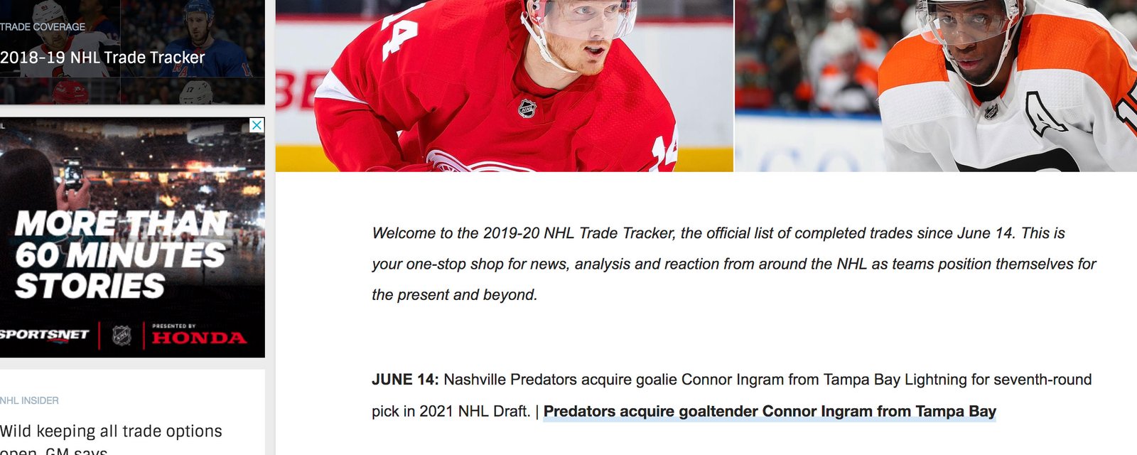 Poor guy learns he’s been traded from the NHL’s website! 