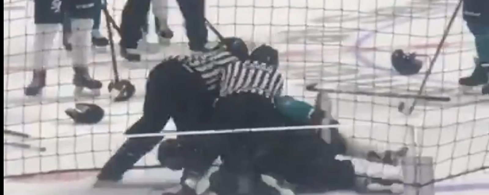 Teammates drop the gloves at NHL development camp and it gets ugly.
