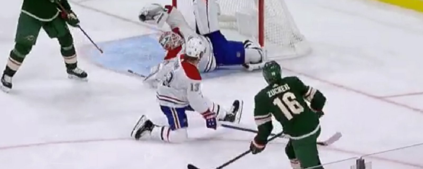 Keith Kinkaid absolutely robs Jason Zucker with one of the best saves of the year.