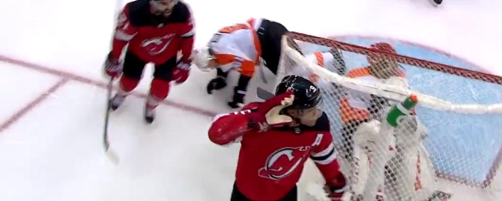 Taylor Hall taunts his own fans after scoring in New Jersey 