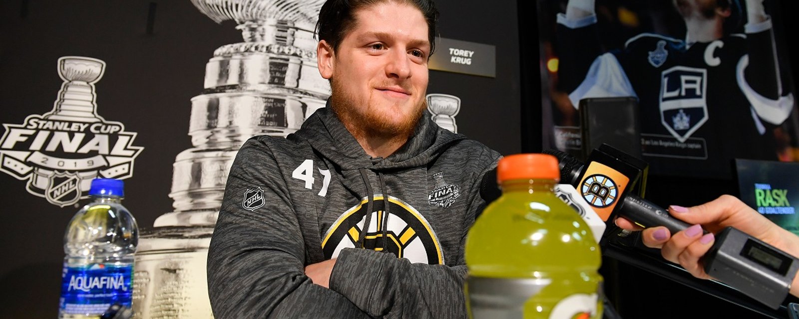  Torey Krug reveals the hilarious inspiration behind his new celly.