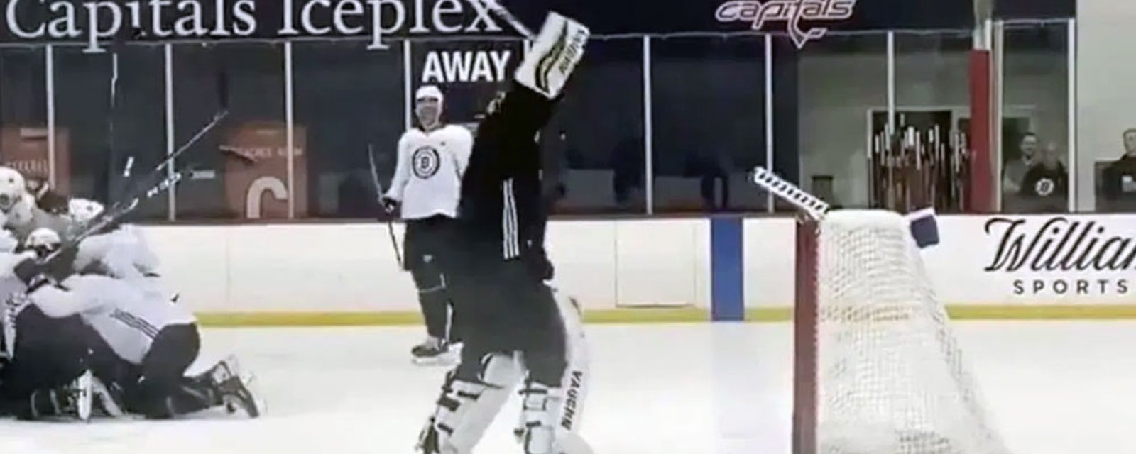 Rask breaks stick, goes ballistic after losing scrimmage game at Bruins practice