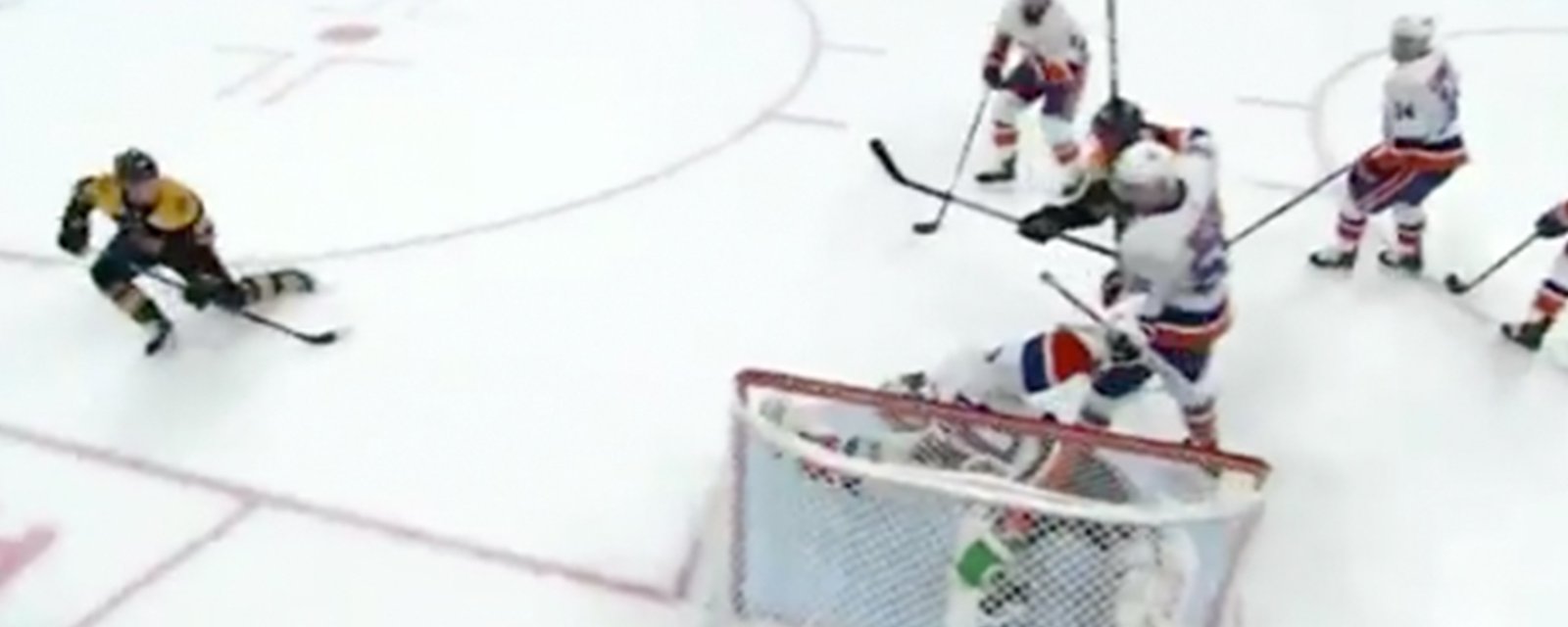 Varlamov makes the save of the year on Anders Bjork