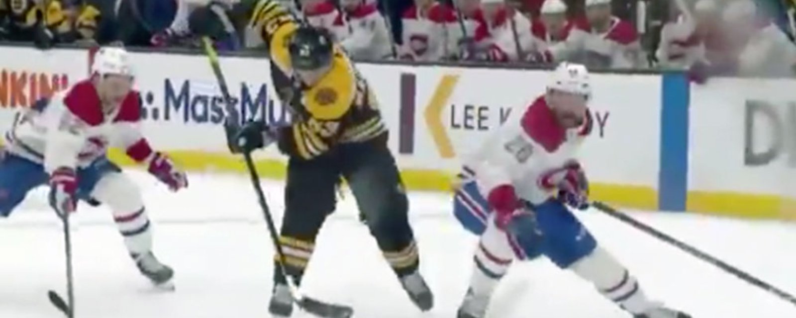 Marchand dangles through the legs and then dishes to Pastrnak for the pass of the year