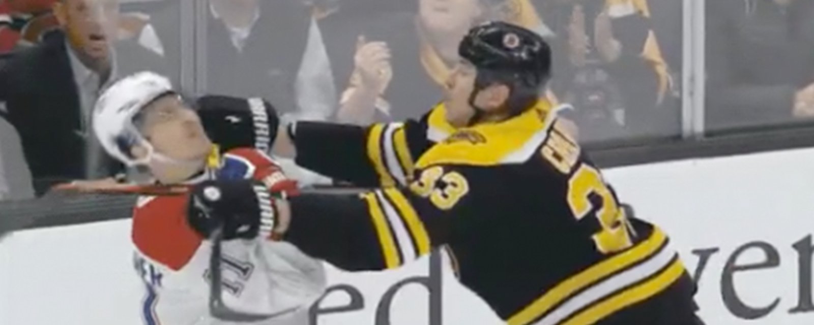 Chara punished for his cross check on Gallagher