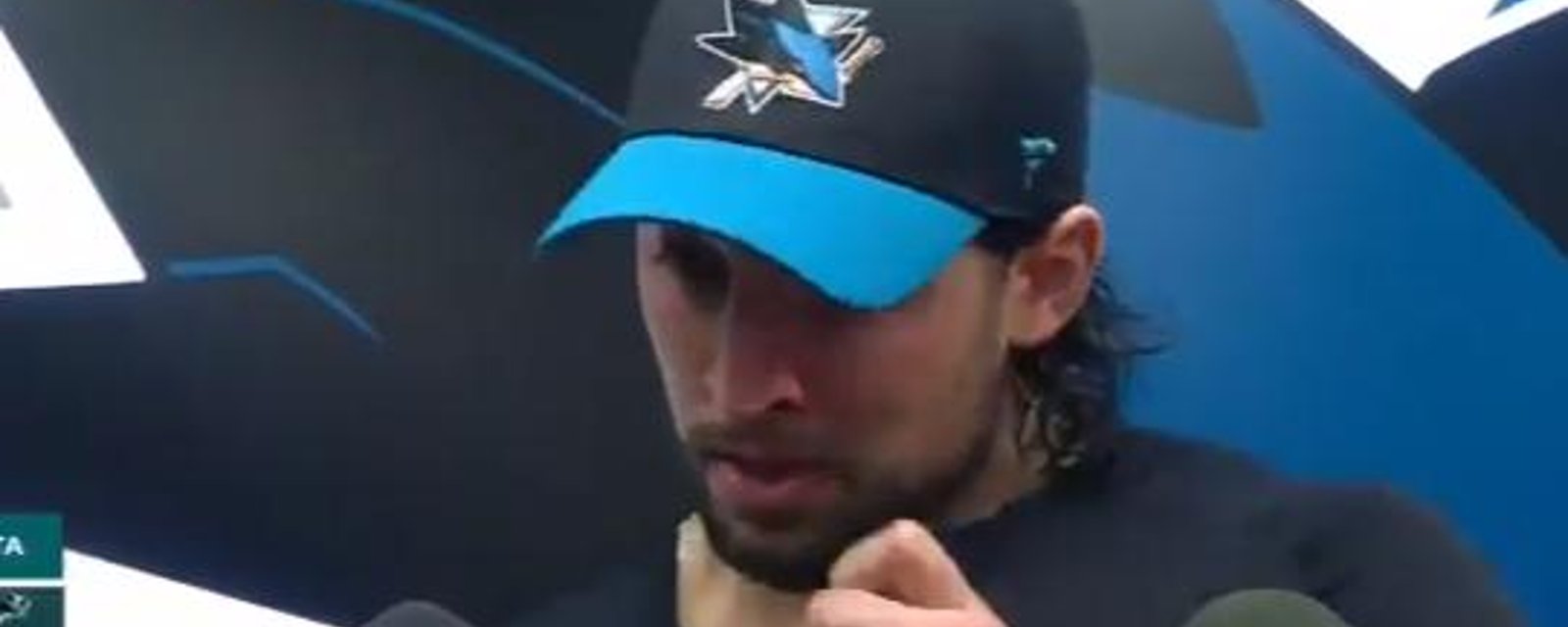 Sharks' Brenden Dillon chokes back tears when asked about a potential trade