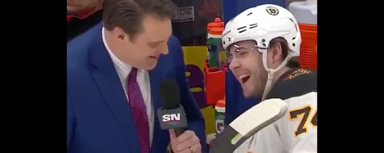 Wholesome Moment: DeBrusk gets interviewed by his Dad during Sportsnet broadcast