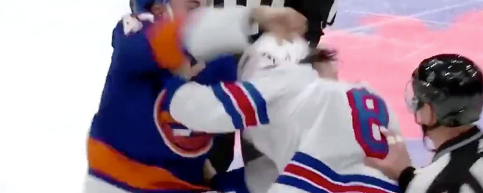 Pageau gets ejected in first game with Isles for intense fight! 