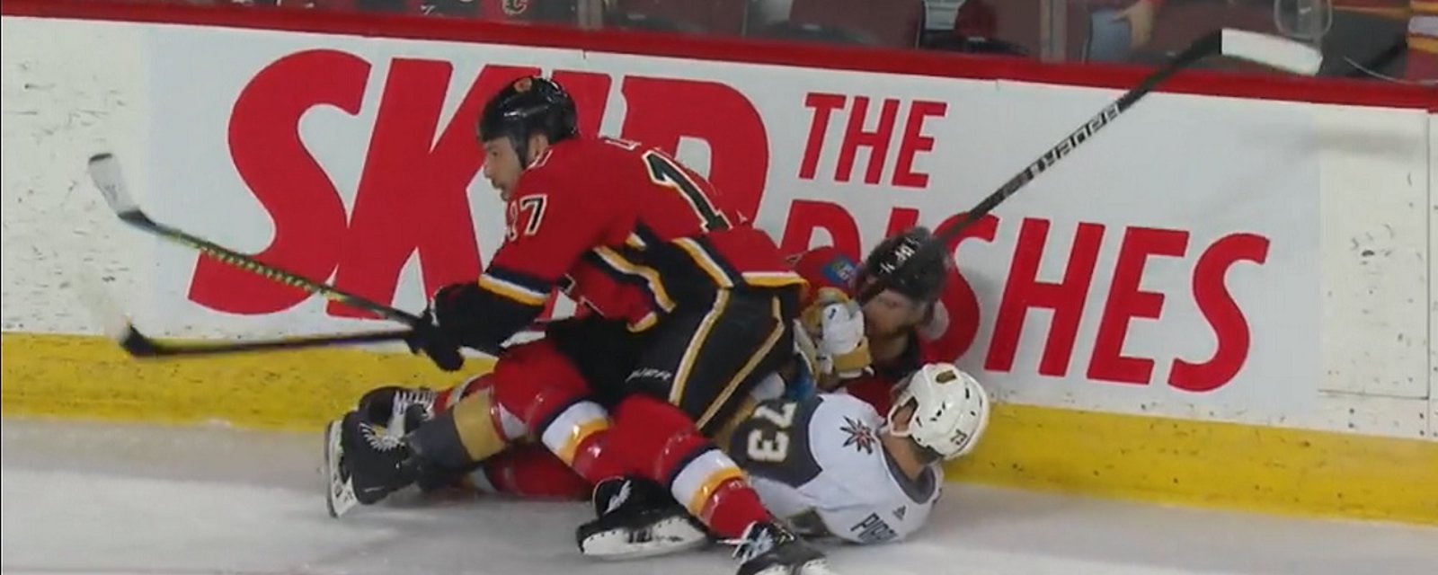 Lucic levels Pirri but injures his own teammate in the process.