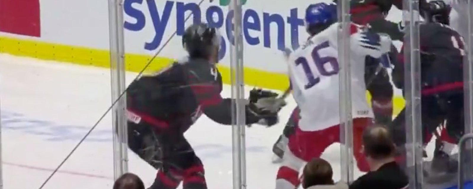 Czech player gets ejected for spearing Canada’s Byram in the balls! 