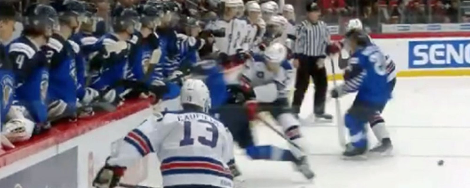 USA forward Beecher avoids game misconduct after ugly hit from behind