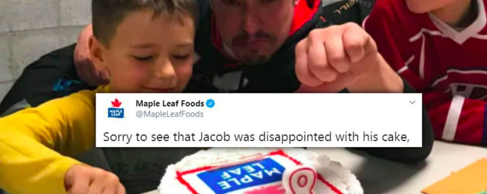 Maple Leaf Foods steps up for 8 year old boy who had his birthday cake ruined