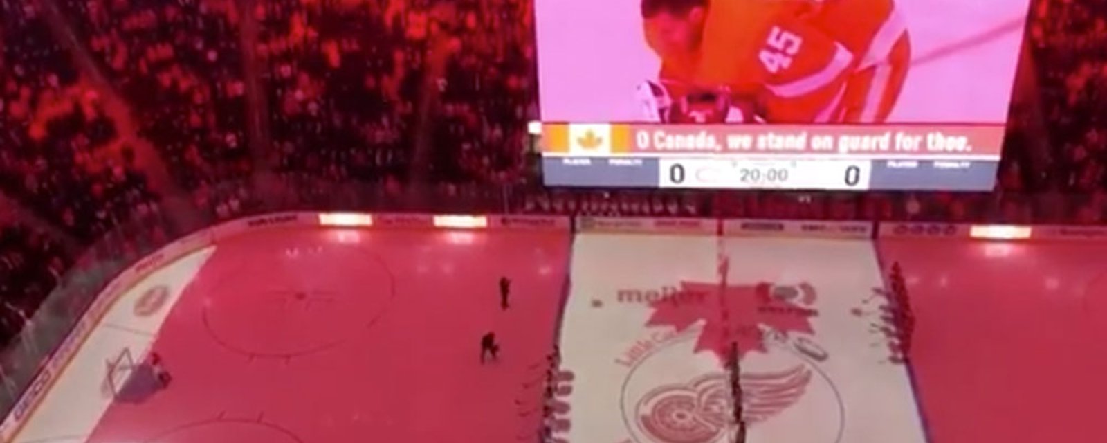 Red Wings fans sing 'O Canada' after anthem singer's mic cuts out