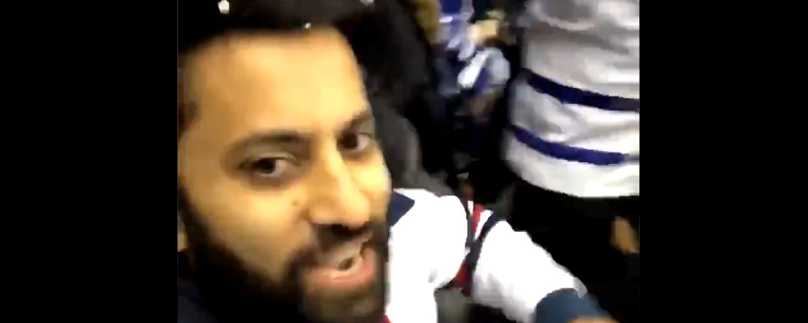 Jets fan publishes video showing harassment at the hands of Maple Leafs fans.