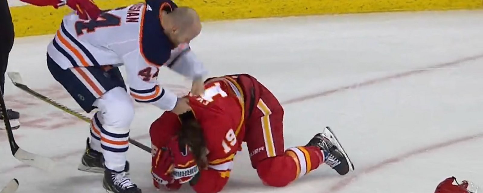 Zack Kassian ejected after snapping and ragdolling Matthew Tkachuk.