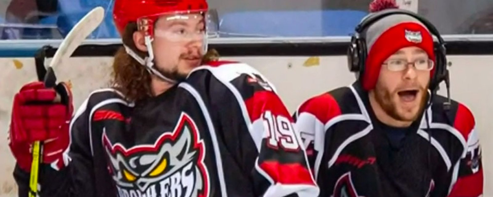 Broadcaster suits up for minor-league team when their backup goalie goes down with injury