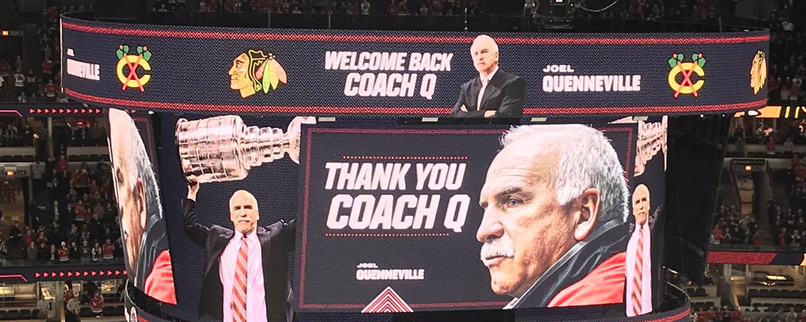 Quenneville can’t hide his emotions as Hawks play video tribute