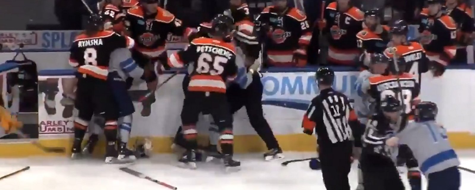​Fort Wayne Komets and Jacksonville IceMen​ engage in a wild brawl.