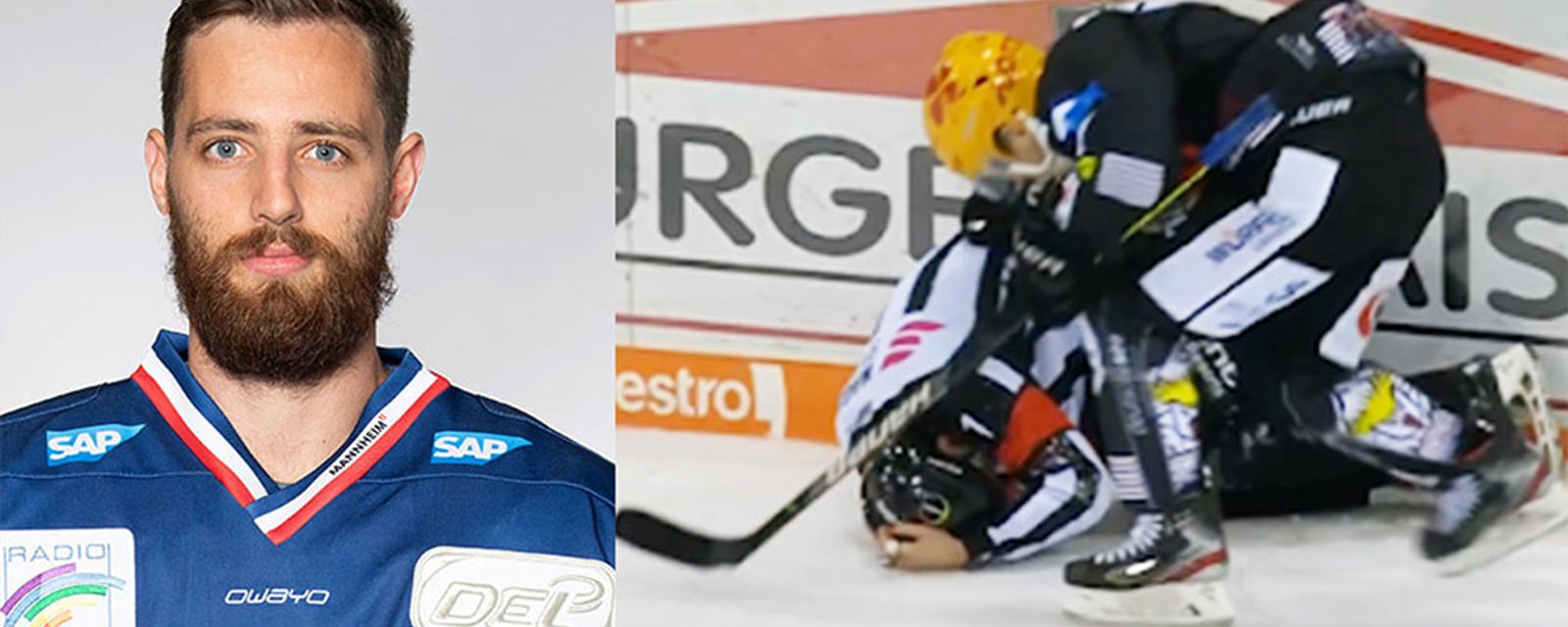 German player suspended for firing the puck at the ref's face!