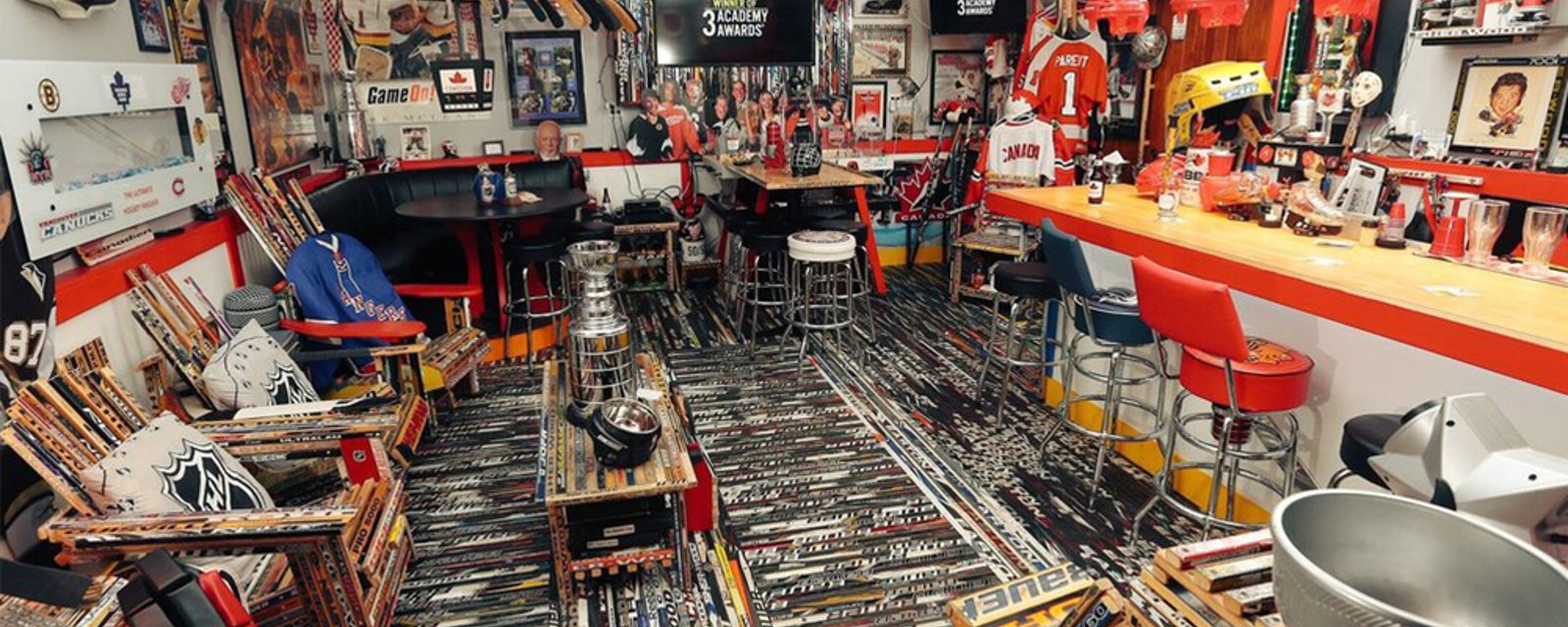 Check out the ultimate hockey fan cave