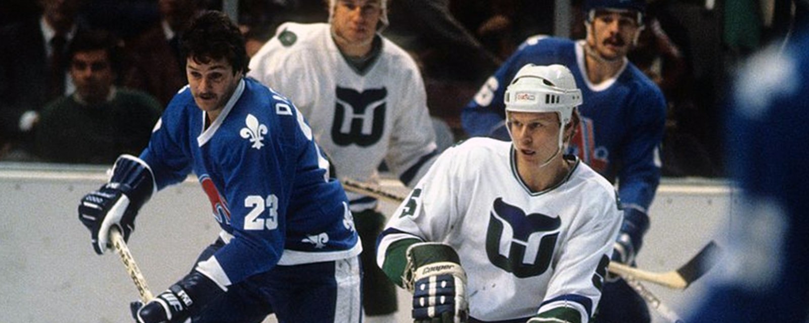 Hurricanes challenge the Avalanche to a retro Whalers vs Nordiques game!