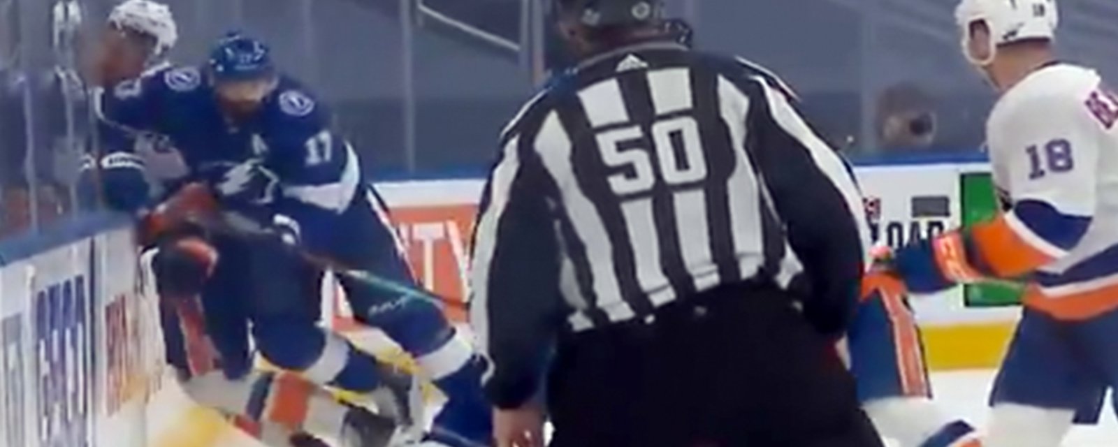 Killorn is thrown out of the game after referees review dirty hit