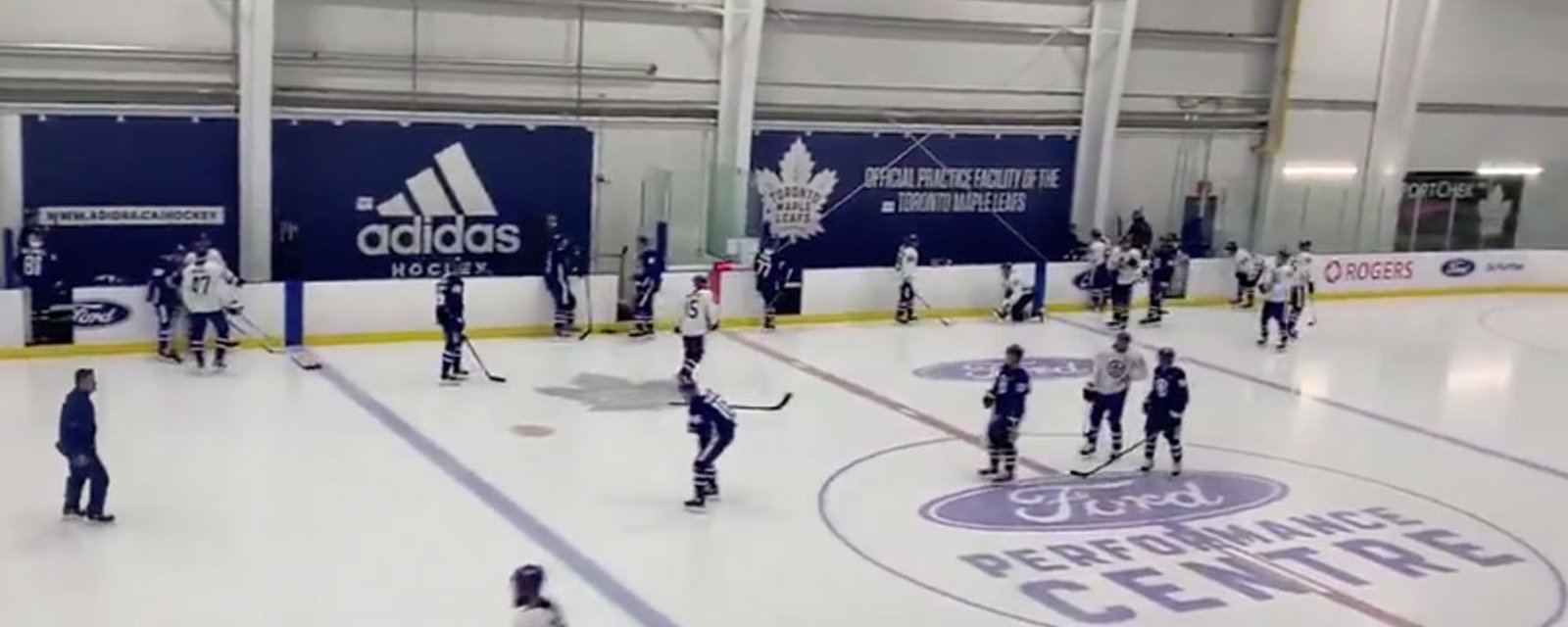 Leafs go out of their way to make scrimmage exciting… 