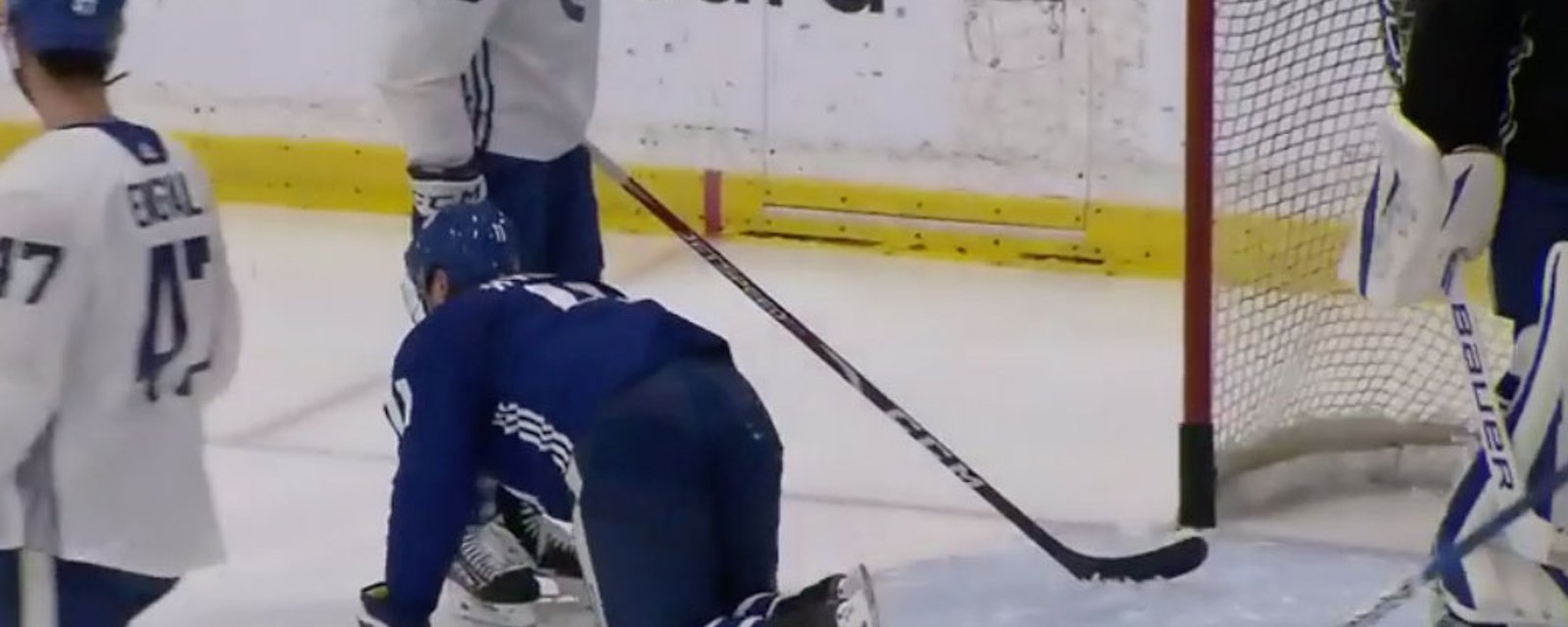 Jason Spezza injured Leafs teammate at practice
