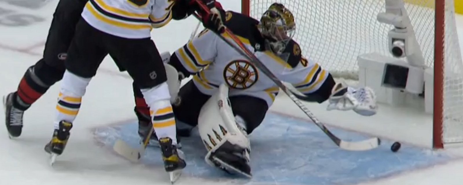 Controversial goal call in Game 3 between the Bruins and Canes.