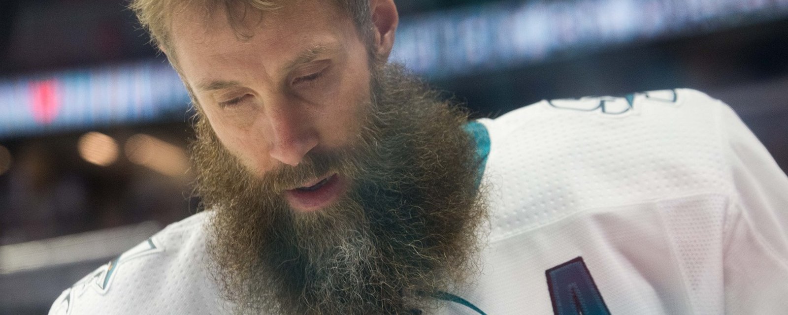 Joe Thornton's National League training suspended due to COVID-19.