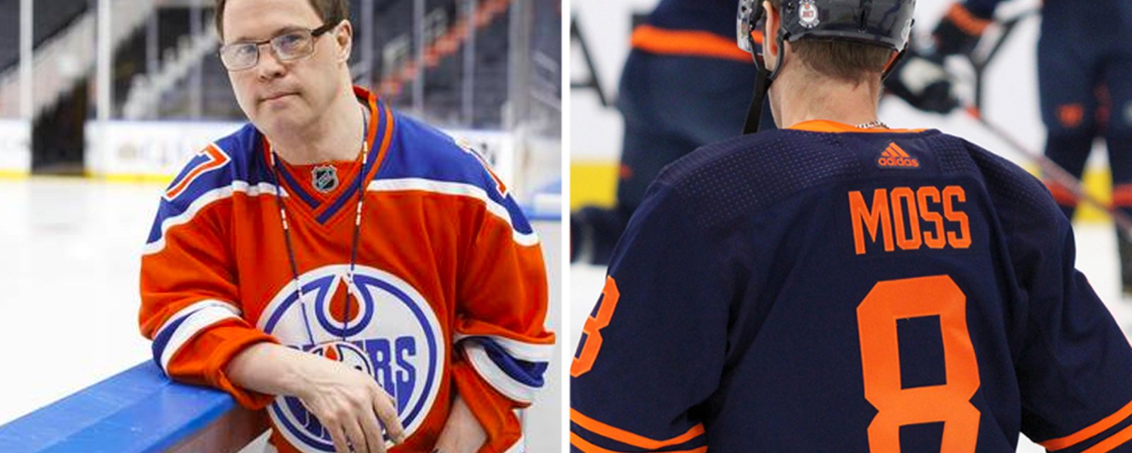 The Oilers pay tribute to Joey Moss in pre-game skate