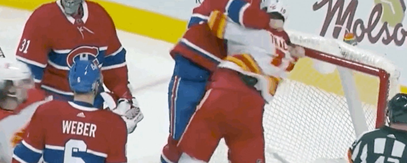 Tkachuk gets absolutely DROPPED by a huge right hand from Chiarot